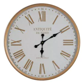 Wall Clock White Natural Iron 60 x 60 x 6 cm by BigBuy Home, Wall Clocks - Ref: S8805283, Price: 63,02 €, Discount: %