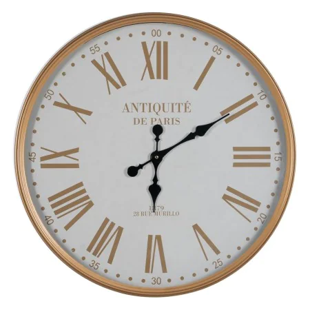 Horloge Murale Blanc Naturel Fer 60 x 60 x 6 cm de BigBuy Home, Pendules murales - Réf : S8805283, Prix : 61,07 €, Remise : %