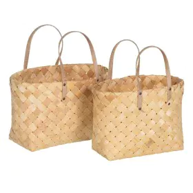 Set di Cestini Naturale Legno 50 x 22 x 28 cm (2 Unità) di BigBuy Home, Cesti portaoggetti - Rif: S8805292, Prezzo: 28,54 €, ...