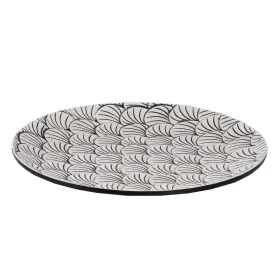 Plateau Blanc Noir Polyrésine 41 x 41 x 4 cm de BigBuy Home, Plats et plateaux - Réf : S8805321, Prix : 32,00 €, Remise : %