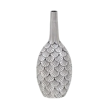 Vase White Black Polyresin 21,5 x 12 x 50 cm by BigBuy Home, Vases - Ref: S8805322, Price: 34,73 €, Discount: %