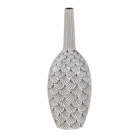 Vase White Black Polyresin 23,5 x 13,5 x 60 cm by BigBuy Home, Vases - Ref: S8805323, Price: 49,94 €, Discount: %