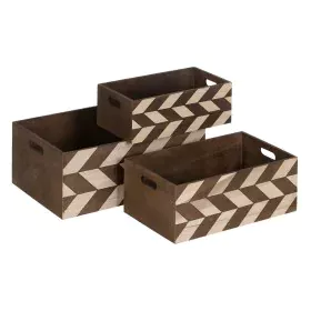 Juego de Cajas Decorativas Marrón Natural Madera de Paulonia 44 x 31 x 18 cm (3 Piezas) de BigBuy Home, Cajas - Ref: S8805324...