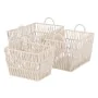 Set of Baskets White Rope 45 x 35 x 36 cm (3 Pieces) by BigBuy Home, Storage baskets - Ref: S8805361, Price: 45,22 €, Discoun...