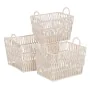 Set of Baskets White Rope 45 x 35 x 36 cm (3 Pieces) by BigBuy Home, Storage baskets - Ref: S8805361, Price: 45,22 €, Discoun...