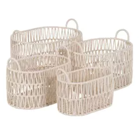 Set of Baskets White Rope 50 x 36 x 36 cm (4 Units) by BigBuy Home, Storage baskets - Ref: S8805362, Price: 57,75 €, Discount: %