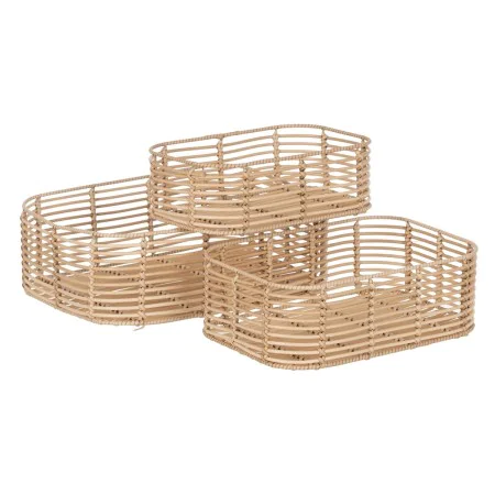 Set of Baskets Natural Resin 40 x 30 x 13 cm (3 Pieces) by BigBuy Home, Storage baskets - Ref: S8805363, Price: 39,37 €, Disc...