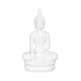 Statua Decorativa Bianco Buddha 19,2 x 12 x 32,5 cm di BigBuy Home, Soprammobili - Rif: S8805383, Prezzo: 30,02 €, Sconto: %