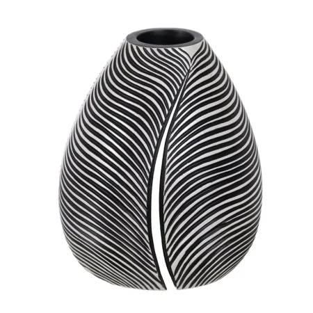 Vase Blanc Noir Polyrésine 17,5 x 17,5 x 20,5 cm de BigBuy Home, Vases - Réf : S8805404, Prix : 15,75 €, Remise : %