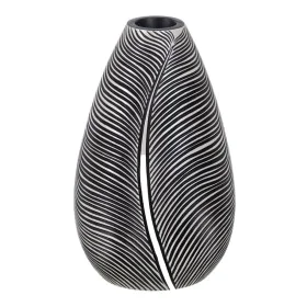 Vase Blanc Noir Polyrésine 19 x 19 x 30 cm de BigBuy Home, Vases - Réf : S8805405, Prix : 24,48 €, Remise : %