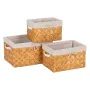 Set de basket Naturel Bois Tissu 39,5 x 30 x 24 cm (3 Unités) de BigBuy Home, Paniers de rangement - Réf : S8805410, Prix : 3...