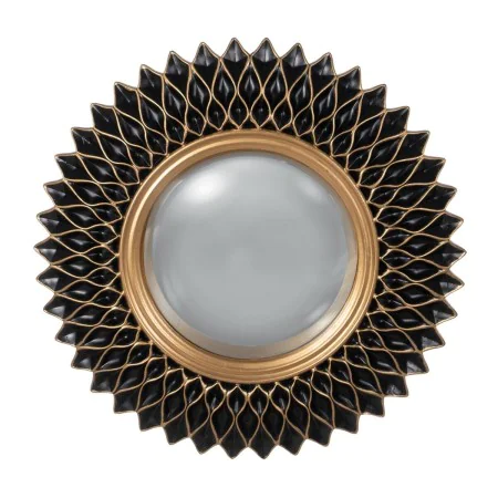 Miroir mural Noir Doré Polyrésine 27 x 2,3 x 27 cm de BigBuy Home, Miroirs muraux - Réf : S8805444, Prix : 19,74 €, Remise : %