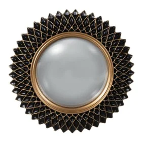 Wall mirror Black Golden Resin Polyresin 32 x 2,3 x 32 cm by BigBuy Home, Wall-Mounted Mirrors - Ref: S8805445, Price: 27,21 ...