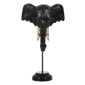 Statua Decorativa Nero Dorato Elefante 20,5 x 14,3 x 35,5 cm di BigBuy Home, Soprammobili - Rif: S8805465, Prezzo: 35,14 €, S...