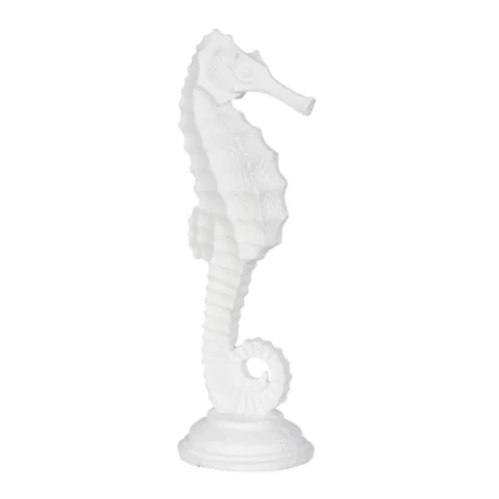 Decorative Figure White Sea Horse 11 x 9 x 31 cm by BigBuy Home, Ornaments - Ref: S8805487, Price: 19,83 €, Discount: %