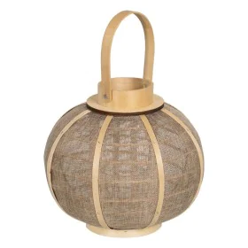 Farol Portavelas Farol Beige Yute 26 x 26 x 23,5 cm de BigBuy Home, Candelabros y portavelas - Ref: S8805520, Precio: 20,03 €...