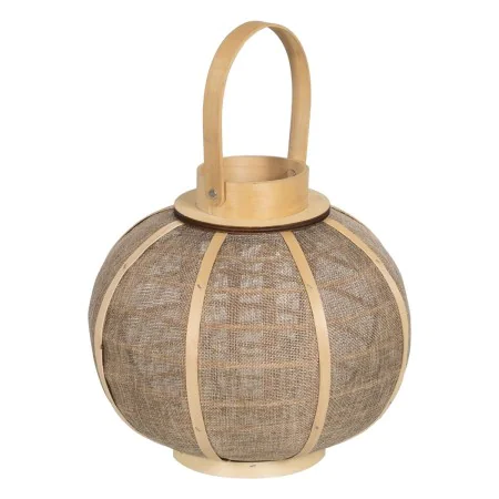 Farol Portavelas Farol Beige Yute 26 x 26 x 23,5 cm de BigBuy Home, Candelabros y portavelas - Ref: S8805520, Precio: 20,03 €...