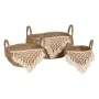 Set of Baskets White Natural Natural Fibre 25 x 25 x 19 cm (3 Pieces) by BigBuy Home, Storage baskets - Ref: S8805574, Price:...