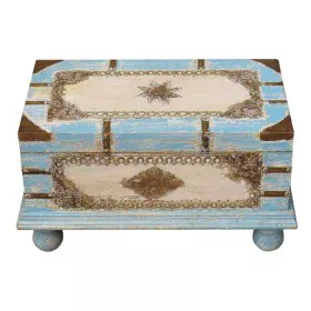 Coffre Alexandra House Living Bleu Bois de manguier 28 x 27 x 50 cm Style artisanal de Alexandra House Living, Top Cases - Ré...