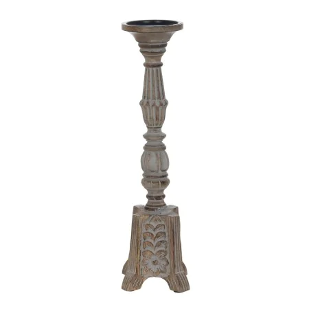 Candle Holder White Natural Iron Mango wood 18 x 18 x 53,3 cm by BigBuy Home, Candelabras and candle holders - Ref: S8805725,...