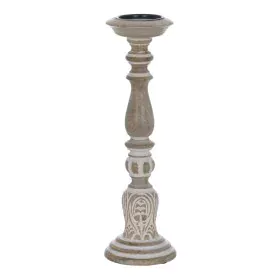 Candle Holder White Natural Iron Mango wood 14 x 14 x 45,72 cm by BigBuy Home, Candelabras and candle holders - Ref: S8805730...