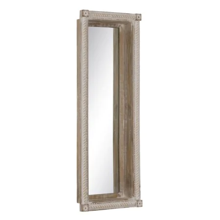 Miroir mural Blanc Naturel Verre Bois de manguier Bois MDF Vertical 106,6 x 12,7 x 38 cm de BigBuy Home, Miroirs muraux - Réf...