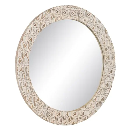 Miroir mural Blanc Verre Bois de manguier 76 x 2 x 76 cm de BigBuy Home, Miroirs muraux - Réf : S8805801, Prix : 138,91 €, Re...