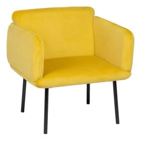 Fauteuil Jaune Noir 100 % polyester 76 x 64 x 77 cm de BigBuy Home, Chaises - Réf : S8805810, Prix : 160,86 €, Remise : %