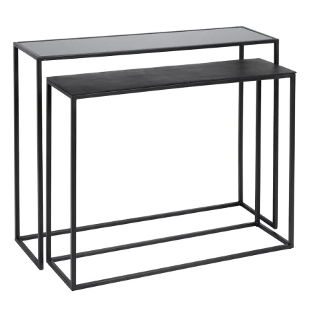 Consola Preto Alumínio Cristal Ferro 98 x 28 x 82 cm (2 Unidades) de BigBuy Home, Jogos de móveis - Ref: S8805812, Preço: 297...