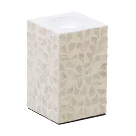 Candleholder Beige Mother of pearl MDF Wood 10,5 x 10,5 x 16 cm by BigBuy Home, Candelabras and candle holders - Ref: S880581...