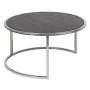 Set of 2 tables Brown Silver Stainless steel Mango wood 75 x 75 x 41 cm (2 Units) by BigBuy Home, Tables - Ref: S8805815, Pri...