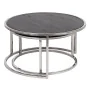 Set of 2 tables Brown Silver Stainless steel Mango wood 75 x 75 x 41 cm (2 Units) by BigBuy Home, Tables - Ref: S8805815, Pri...