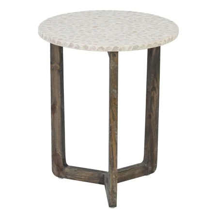 Mesa de apoio Castanho Bege Madrepérola Madeira MDF 45 x 45 x 55 cm de BigBuy Home, Jogos de móveis - Ref: S8805816, Preço: 5...