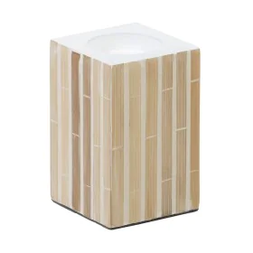 Bougeoir Beige Bambou Bois MDF 10,5 x 10,5 x 16 cm de BigBuy Home, Bougeoirs et chandeliers - Réf : S8805817, Prix : 12,17 €,...