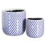 Set de pots de fleurs Bleu Terre cuite 19 x 19 x 17 cm Rond (2 Unités) de BigBuy Garden, Cache-pots - Réf : S8805847, Prix : ...