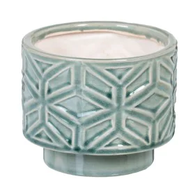 Cache-pot Bleu Céramique 13,5 x 13,5 x 11,5 cm de BigBuy Home, Vases - Réf : S8805850, Prix : 10,96 €, Remise : %