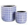 Set of Planters Blue Terracotta 19 x 19 x 17 cm Circular (2 Units) by BigBuy Garden, Cachepots - Ref: S8805861, Price: 12,39 ...