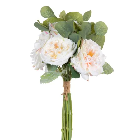 Bunch White Green Roses 20 x 23 x 41 cm by BigBuy Home, Artificial Flowers - Ref: S8805895, Price: 18,95 €, Discount: %