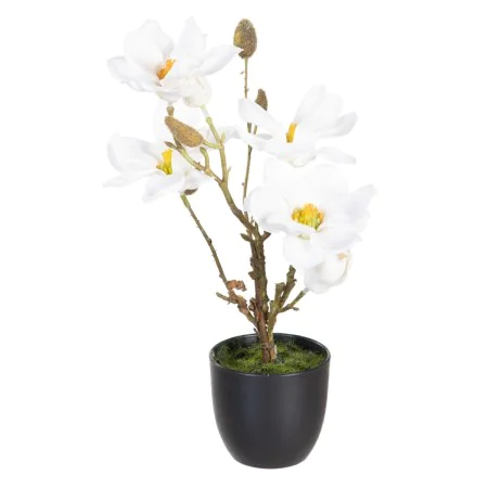 Plante décorative Polyester Polyéthylène Fer 22 x 22 x 38 cm Magnolia de BigBuy Home, Plantes artificielles - Réf : S8805896,...