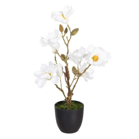 Decorative Plant Polyester Polyethylene Iron 25 x 25 x 49 cm Magnolia by BigBuy Home, Artificial Plants - Ref: S8805897, Pric...