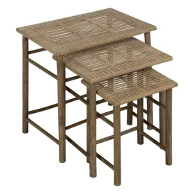 Mesa auxiliar Natural Bambú 57 x 38 x 55 cm 45 x 32 x 47 cm 34 x 26 x 40 cm 3 Piezas (3 Unidades) de BigBuy Home, Mesas - Ref...