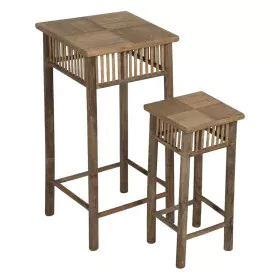 Side table Natural Bamboo 22,5 x 22,5 x 50 cm 32,5 x 32,5 x 70 cm 2 Pieces (2 Units) by BigBuy Home, Tables - Ref: S8806299, ...