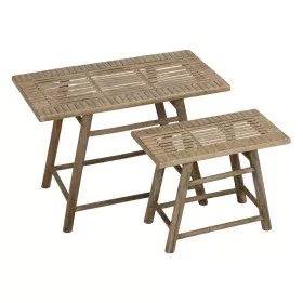 Table d'appoint Naturel Bambou 60 x 32 x 41 cm 42 x 21,5 x 32 cm 2 Pièces (2 Unités) de BigBuy Home, Tables - Réf : S8806300,...