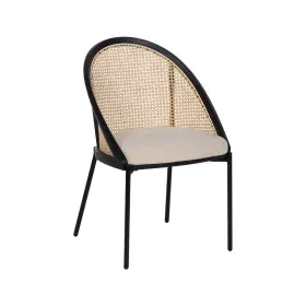 Chaise de Salle à Manger Noir Naturel 54 x 49 x 82,3 cm de BigBuy Home, Chaises - Réf : S8806429, Prix : 208,93 €, Remise : %