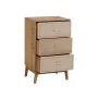 Nightstand GEREL Natural Fir wood MDF Wood Natural Fibre 46 x 37 x 76 cm by BigBuy Home, Bedside Tables - Ref: S8806433, Pric...