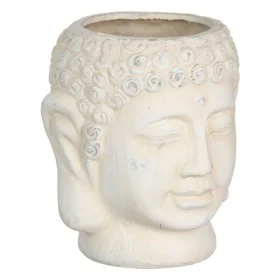 Blumentopf Creme Terrakotta Buddha Orientalisch 14 x 14 x 15,5 cm von BigBuy Garden, Übertöpfe - Ref: S8806574, Preis: 6,45 €...