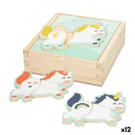 Puzzle enfant en bois Mr. Wonderful Licorne + 3 ans 3 Pièces (12 Unités) de Mr. Wonderful, Puzzles emboitables et casse-tête ...