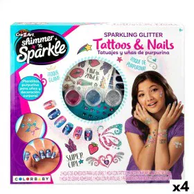 Beauty Kit Cra-Z-Art 1 x 8,5 x 1 cm Children's Tattoos Nails 4 Units by Cra-Z-Art, Vanity Cases - Ref: S8900730, Price: 40,83...