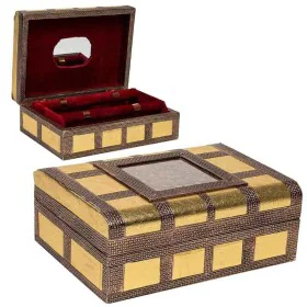 Jewelry box Alexandra House Living Golden Aluminium MDF Wood 20 x 7 x 27 cm by Alexandra House Living, Boxes - Ref: D1631355,...