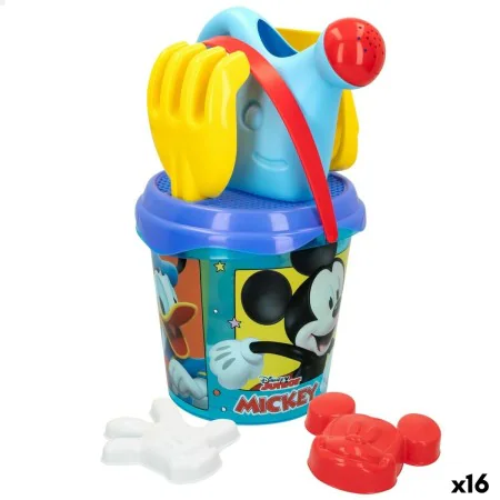 Conjunto de brinquedos de praia Mickey Mouse Ø 18 cm (16 Unidades) de Mickey Mouse, Brinquedos para caixas de areia e praia -...